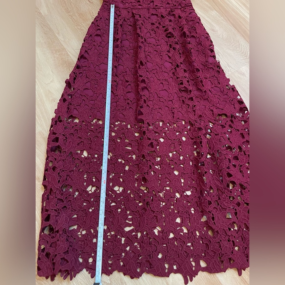 New NWT Endless Rose burgundy red lace midi dress XS spaghetti straps $100 - Picture 13 of 14